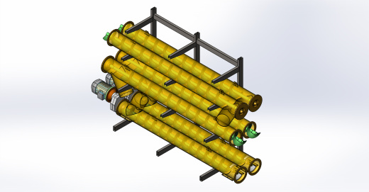 螺杆输送机在货架上组装和储存缩略图